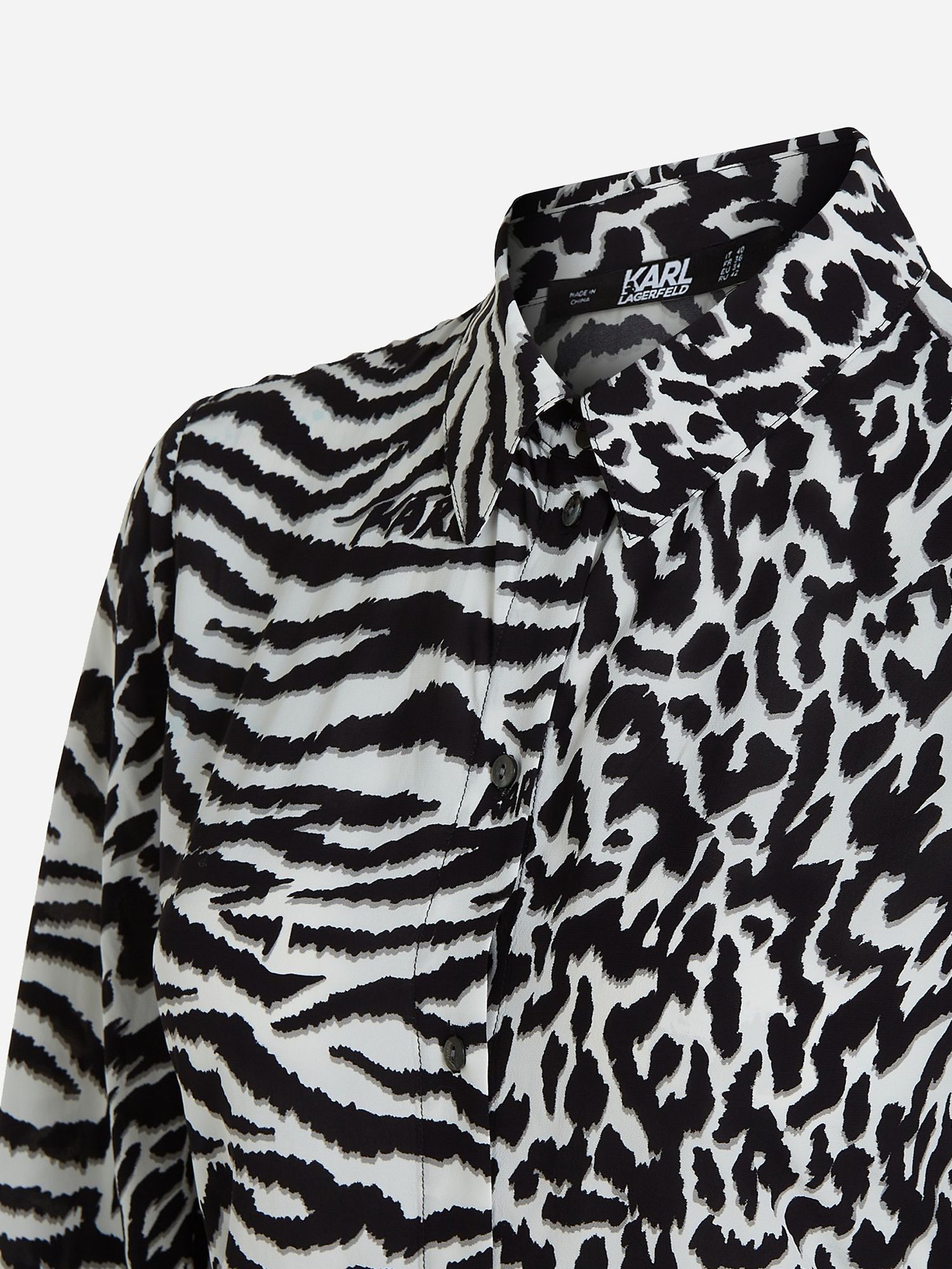 KARL LAGERFELD Animal Print Shirt Dress, R04 Karl Animal, 6