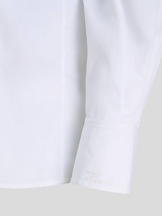 KARL LAGERFELD Poplin Waist Wrap Shirt, White