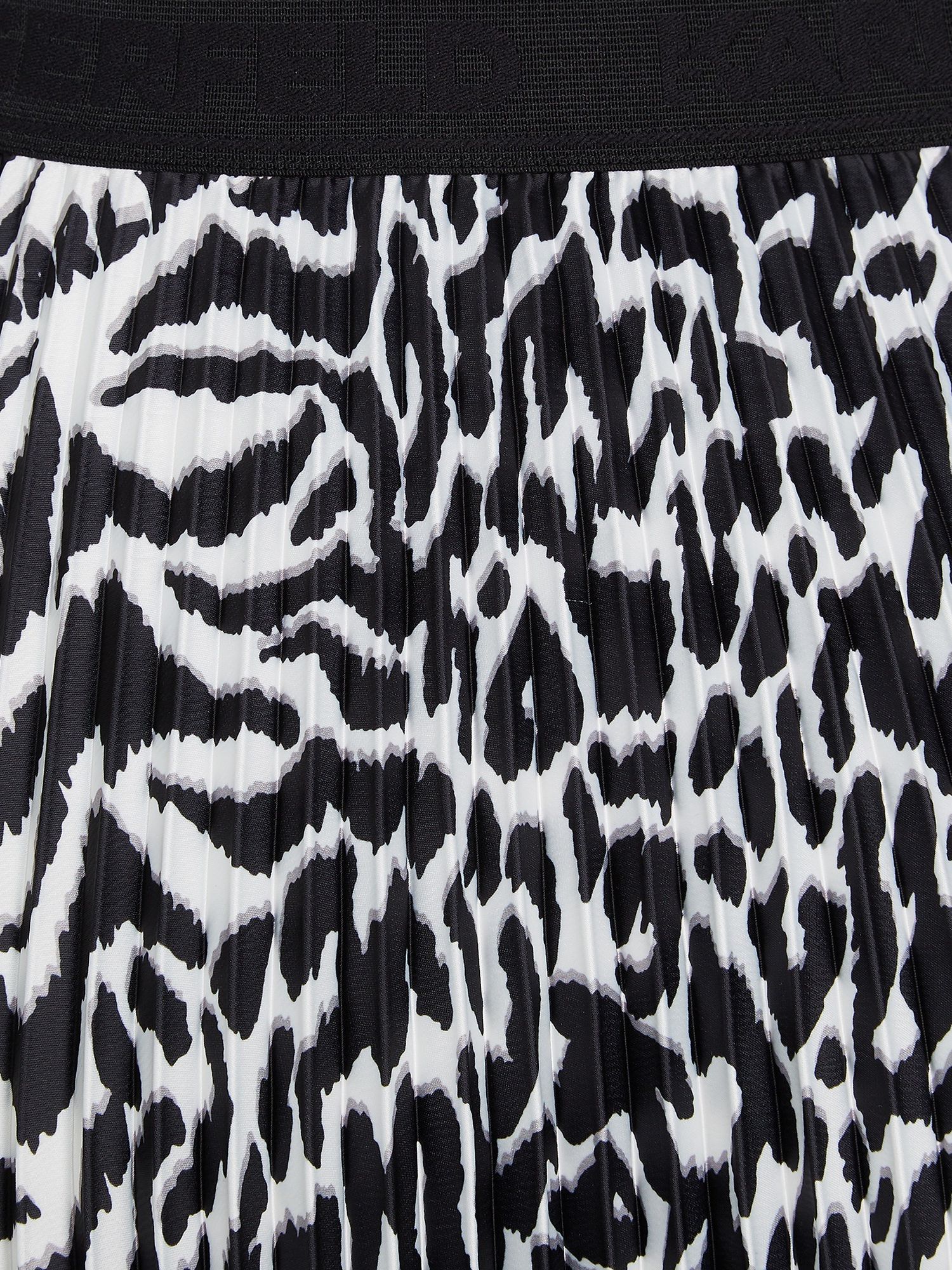 Buy KARL LAGERFELD Animal Print Pleated Midi Skirt, Black/White Online at johnlewis.com
