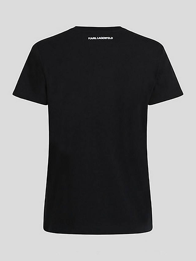 KARL LAGERFELD Rhinestone Logo T-Shirt, 999 Black