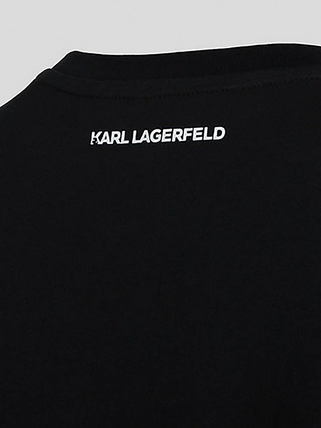 KARL LAGERFELD Rhinestone Logo T-Shirt, 999 Black at John Lewis & Partners