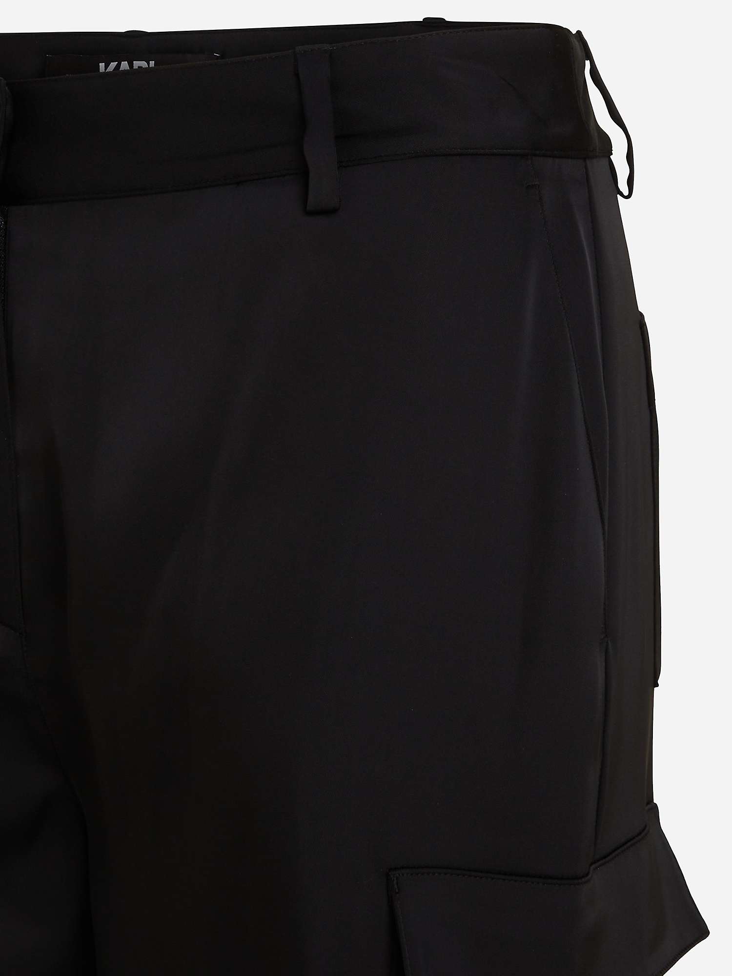 Buy KARL LAGERFELD Satin Cargo Pants, 999 Black Online at johnlewis.com