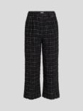 KARL LAGERFELD Check Boucle Trousers, Black/Silver