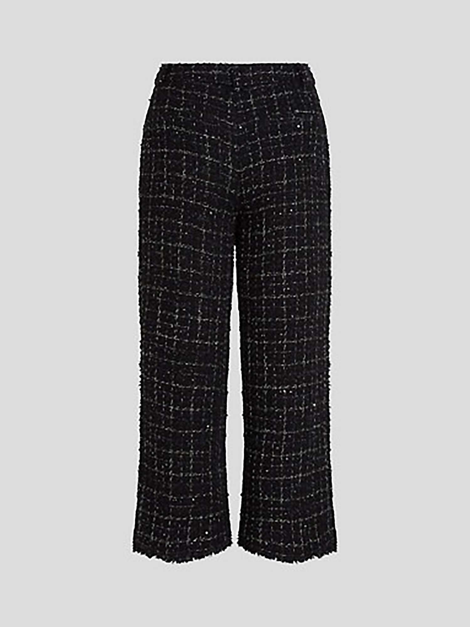 Buy KARL LAGERFELD Check Boucle Trousers, Black/Silver Online at johnlewis.com