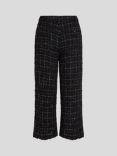 KARL LAGERFELD Check Boucle Trousers, Black/Silver