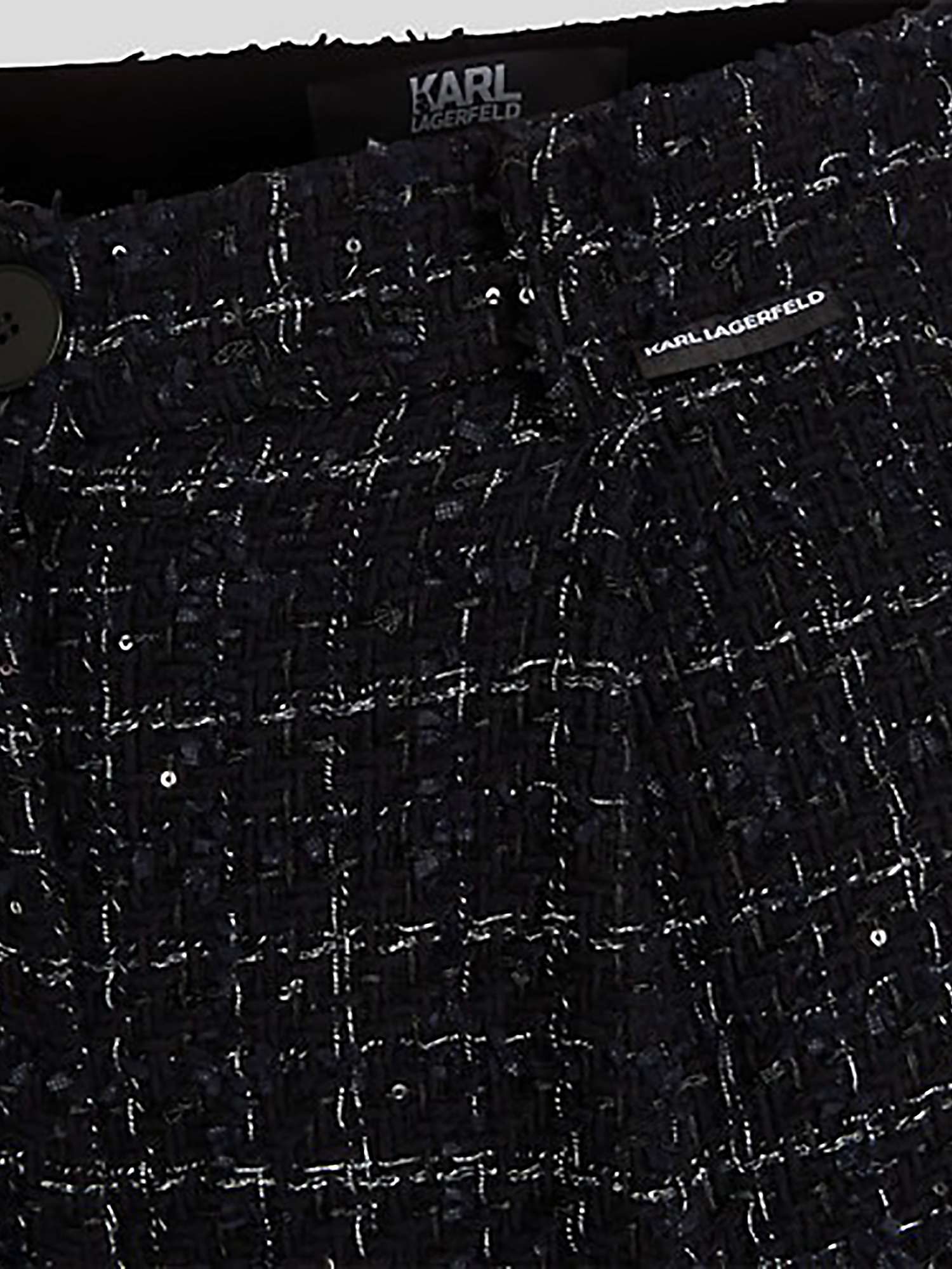 Buy KARL LAGERFELD Check Boucle Trousers, Black/Silver Online at johnlewis.com