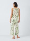 John Lewis Onyx Leaf Print Cropped Pyjama Set, Ivory