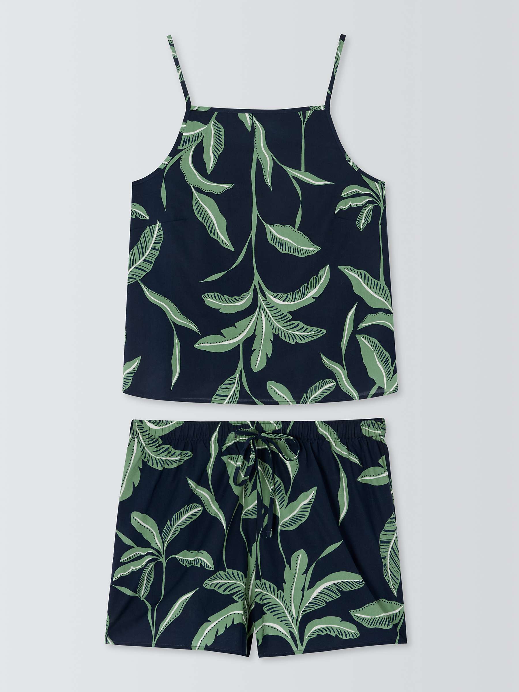 Buy John Lewis Opal Leaf Print Camisole Short Pyjama Set, Navy Online at johnlewis.com