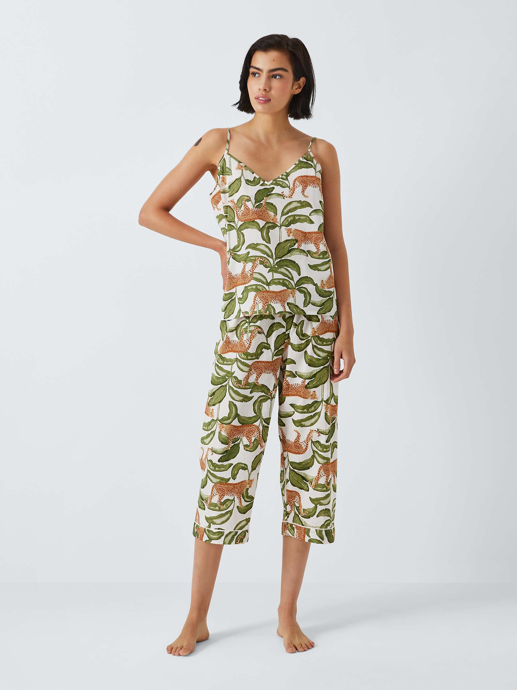 Buy John Lewis Amber Jungle Cami Cropped Pyjama Set, Ivory/Multi Online at johnlewis.com