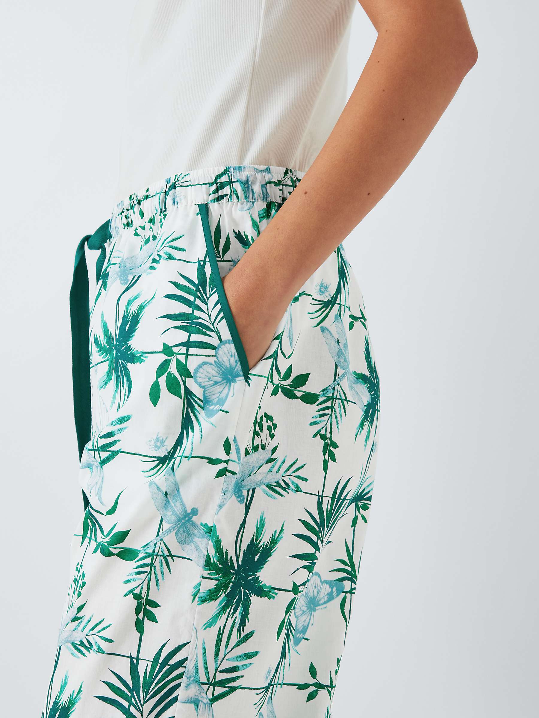 Buy John Lewis Hummingbird Print Pyjama Bottoms, Ivory/Green Online at johnlewis.com