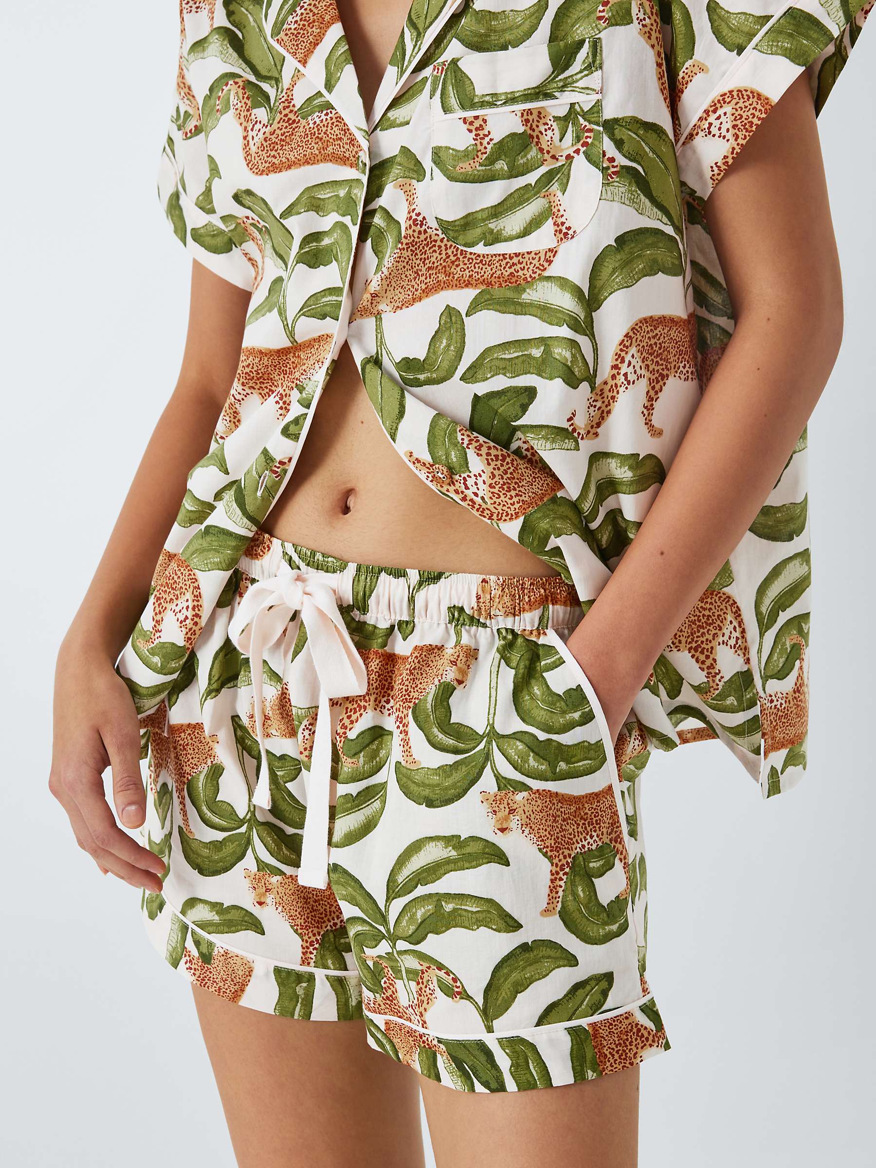 Buy John Lewis Amber Jungle Short Shirt Pyjama Set, Ivory/Multi Online at johnlewis.com