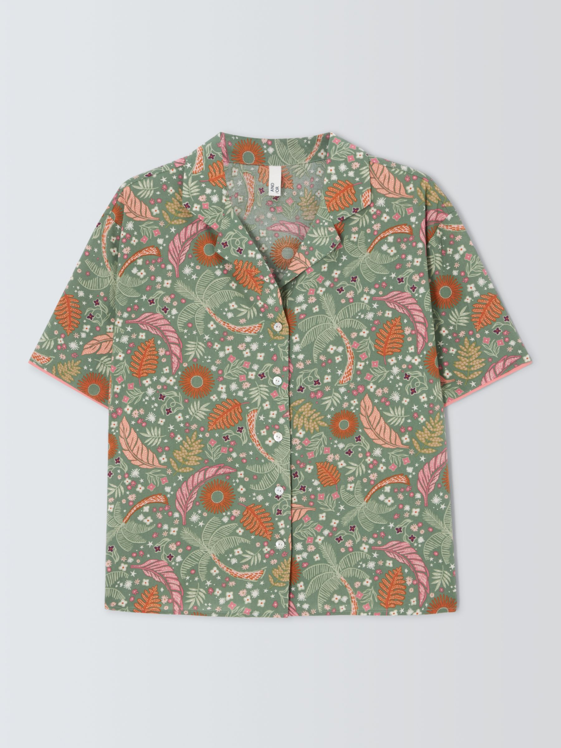 AND/OR Summers Dream Shirt Pyjama Top, Khaki, 18