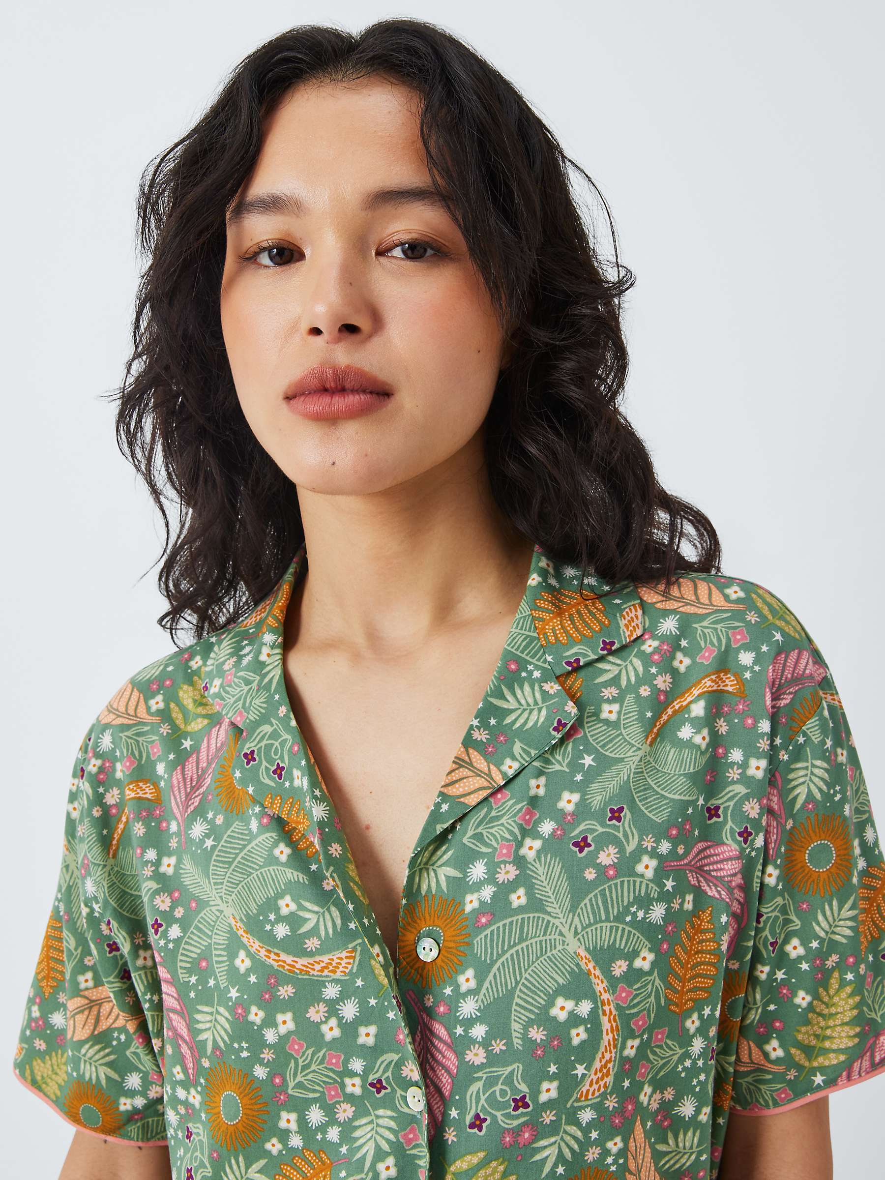Buy AND/OR Summers Dream Shirt Pyjama Top, Khaki Online at johnlewis.com