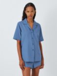 John Lewis Diamond Shirt Short Pyjama Set, Smoky Blue