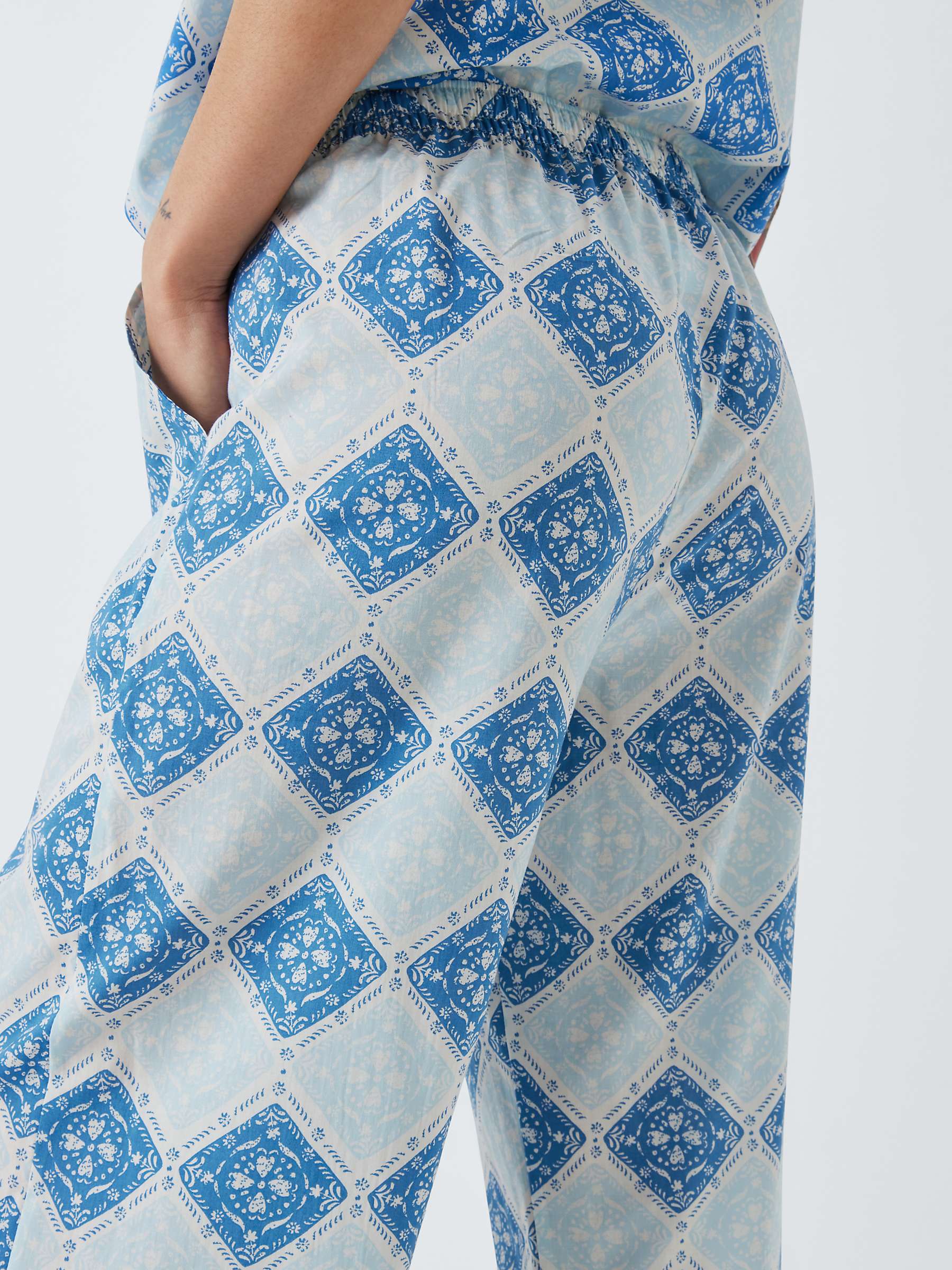 Buy AND/OR Mosiac Tile Pyjama Bottoms, Blue Online at johnlewis.com