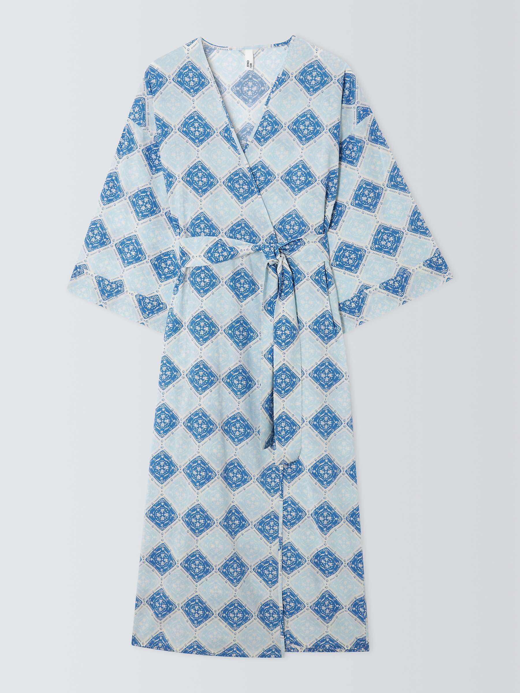 Buy AND/OR Mosiac Tile Dressing Gown, Blue Online at johnlewis.com