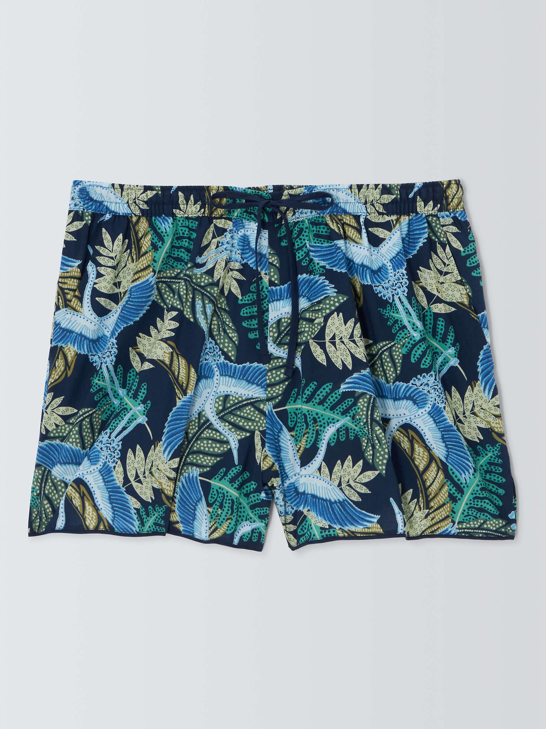 Buy AND/OR Botanical Crane Pyjama Shorts, Navy/Multi Online at johnlewis.com