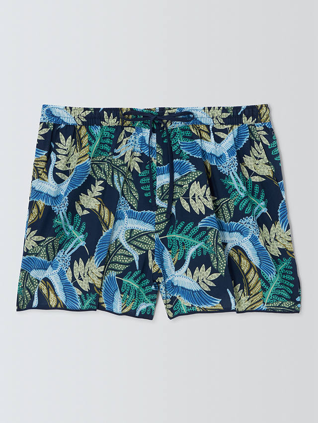 AND/OR Botanical Crane Pyjama Shorts, Navy/Multi