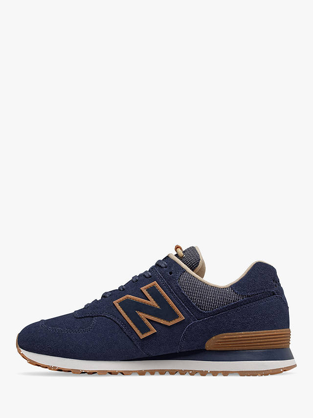 New Balance 574 Suede Trainers, Blue Brown