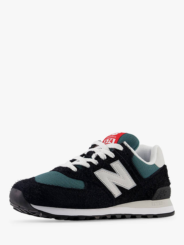 New Balance 574 Suede Trainers, Black Blue