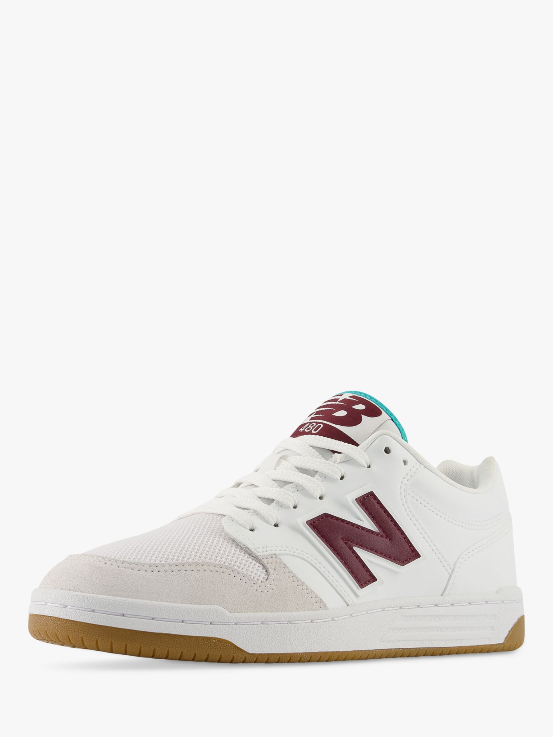 Buy New Balance BB480 Trainers, White/Black Online at johnlewis.com