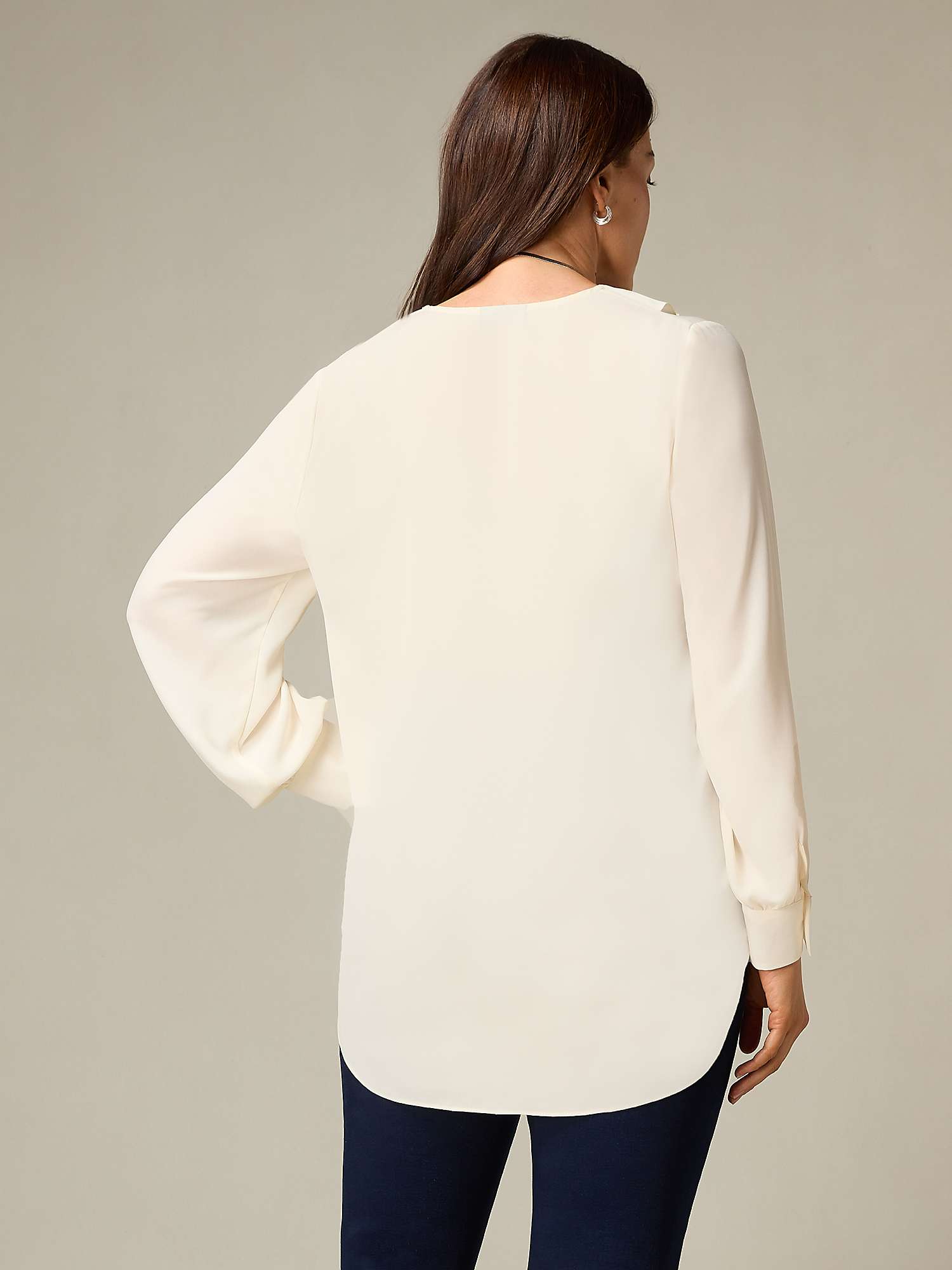 Buy Live Unlimited Curve Petite Ruffle Front Top, Ivory Online at johnlewis.com