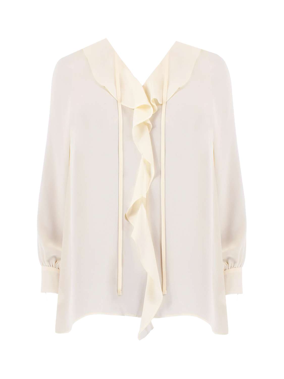 Buy Live Unlimited Curve Petite Ruffle Front Top, Ivory Online at johnlewis.com