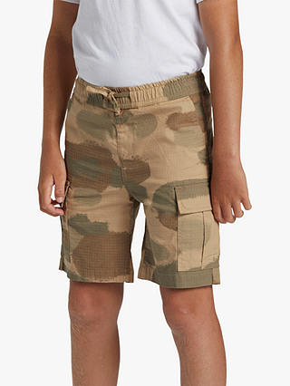 Quicksilver Kids' Oganic Cotton Blend Taxer Cargo Walk Shorts, Camo