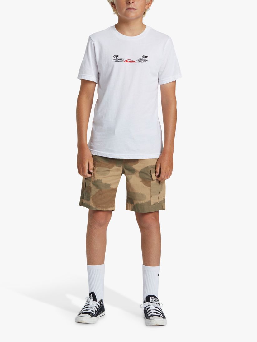 Quicksilver Kids' Oganic Cotton Blend Taxer Cargo Walk Shorts, Camo, 16 years