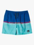 Quicksilver Kids' Everyday Collection Logo Colour Block Swim Shorts, Monoco Blue
