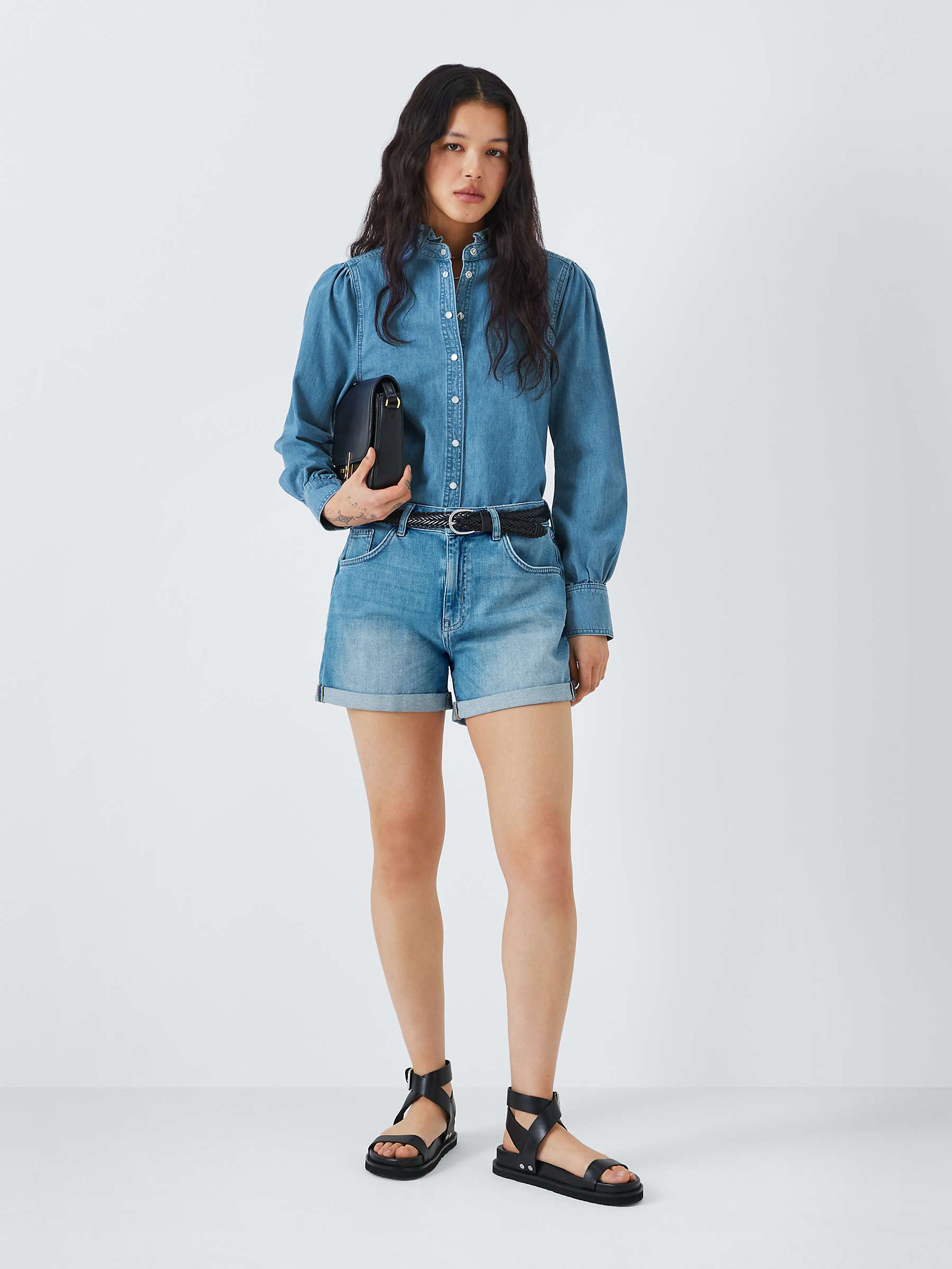 Buy AND/OR Sunset Beach Denim Shorts, Mid Blue Online at johnlewis.com