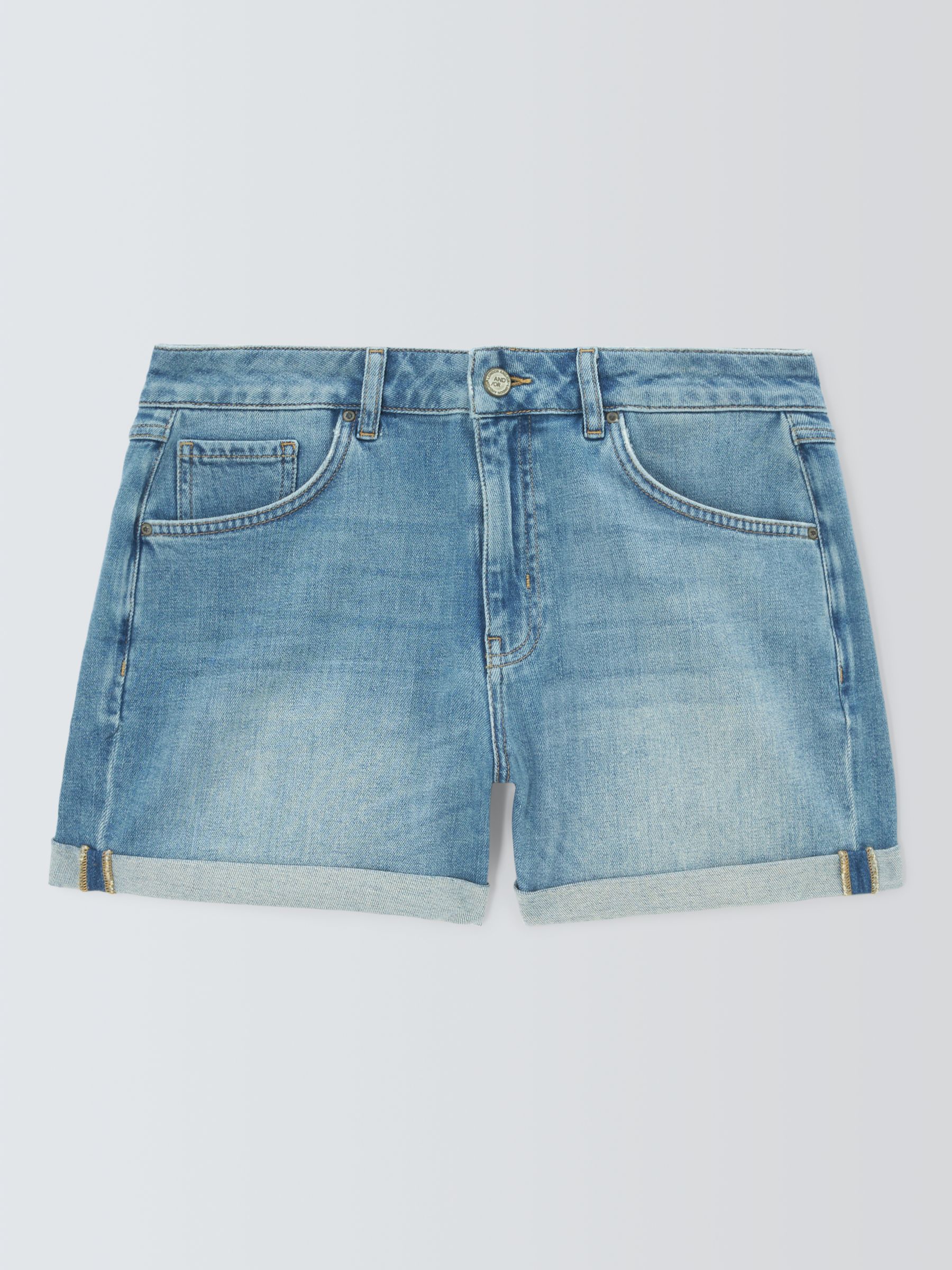 AND/OR Sunset Beach Denim Shorts, Mid Blue, 6