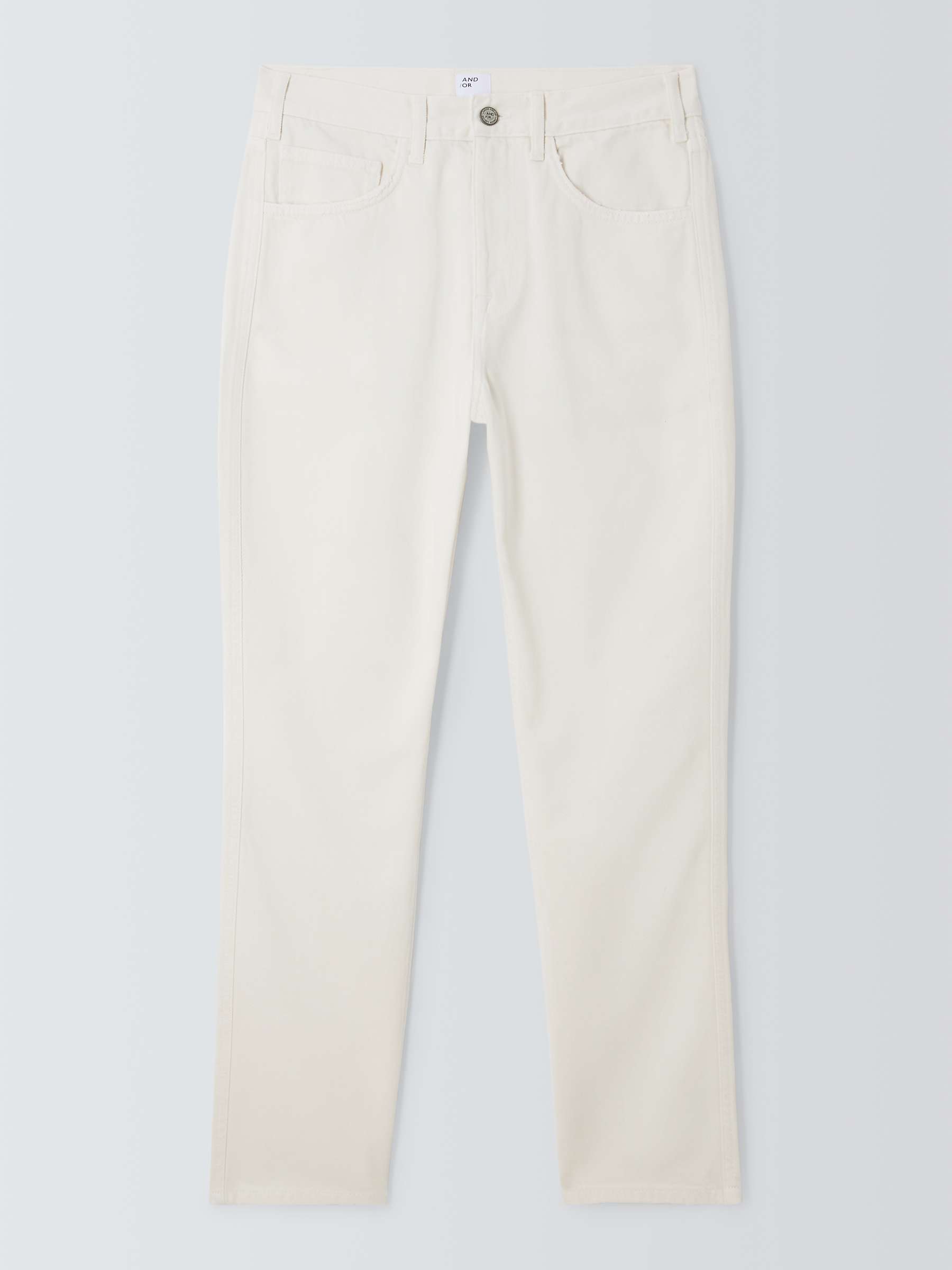 Buy AND/OR Melrose Organic Cotton Straight Cut Jeans, Soft White Online at johnlewis.com
