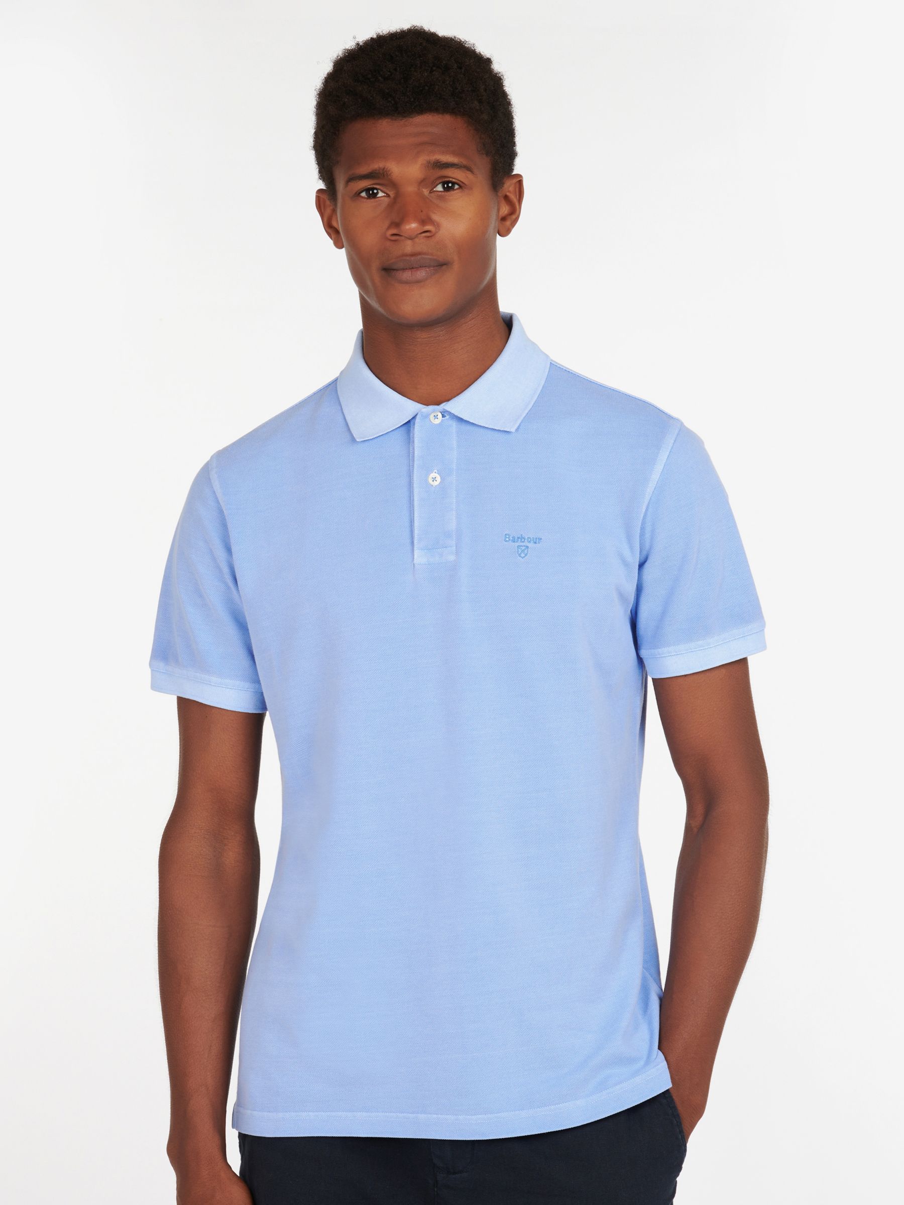 Barbour Washed Sports Polo Shirt, Blue, XL