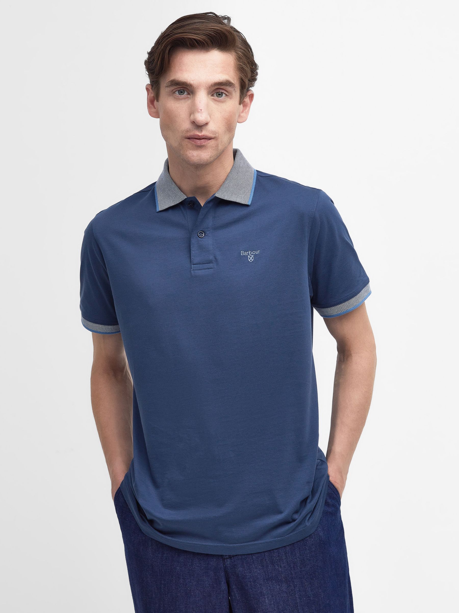 Barbour Cornsay Polo Shirt, Denim Blue, XL