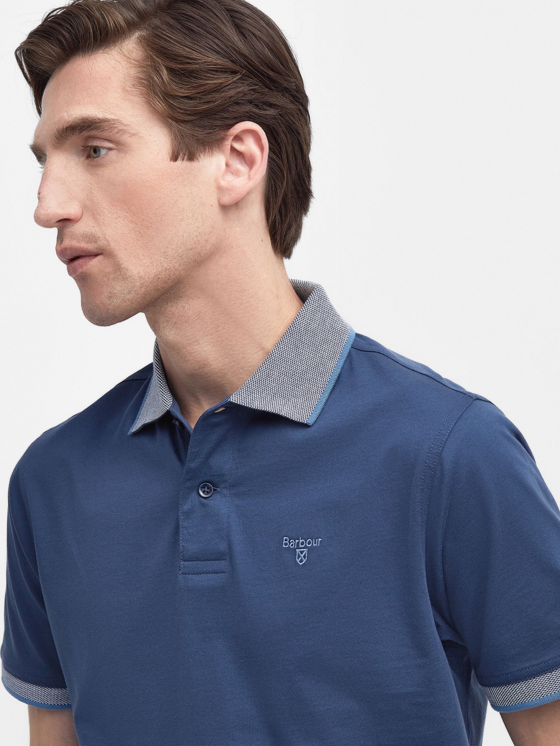Barbour Cornsay Polo Shirt, Denim Blue at John Lewis & Partners