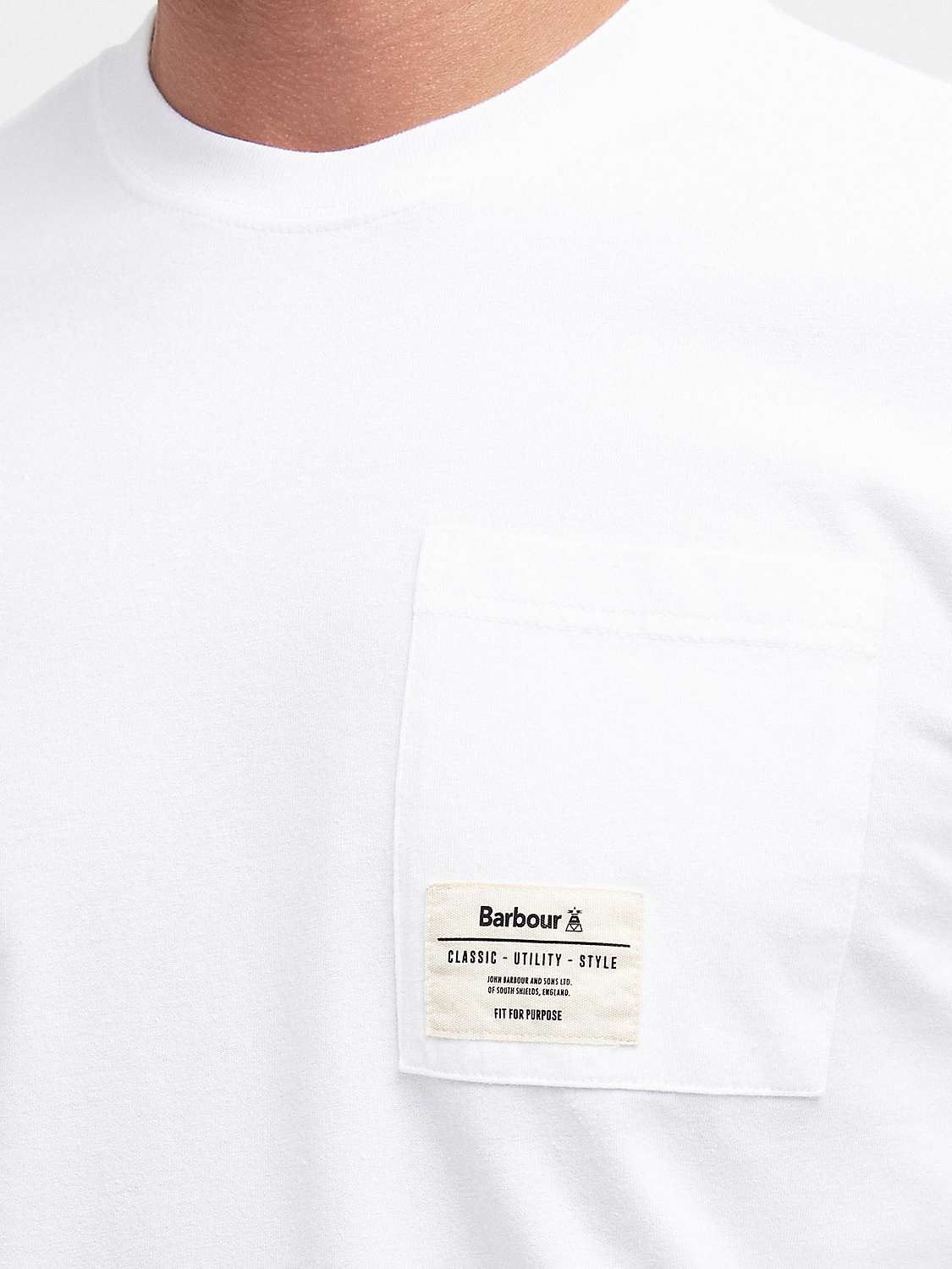 Buy Barbour Holbeck Long Sleeve T-Shirt, White Online at johnlewis.com