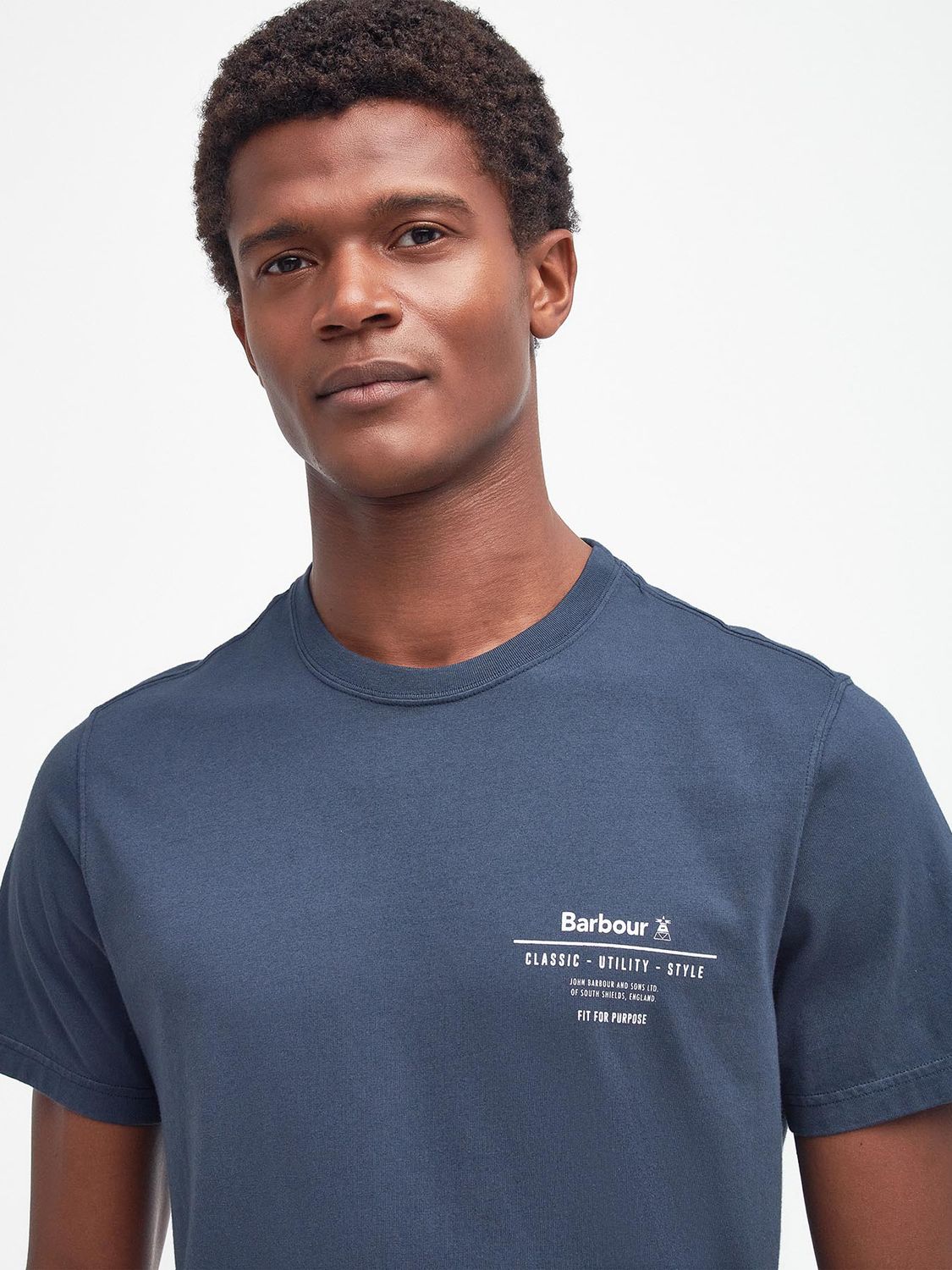 Barbour Hickling T-Shirt, Navy at John Lewis & Partners