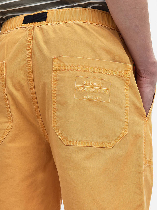 Barbour Grindle Cotton Canvas Twill Shorts, Honey Gold