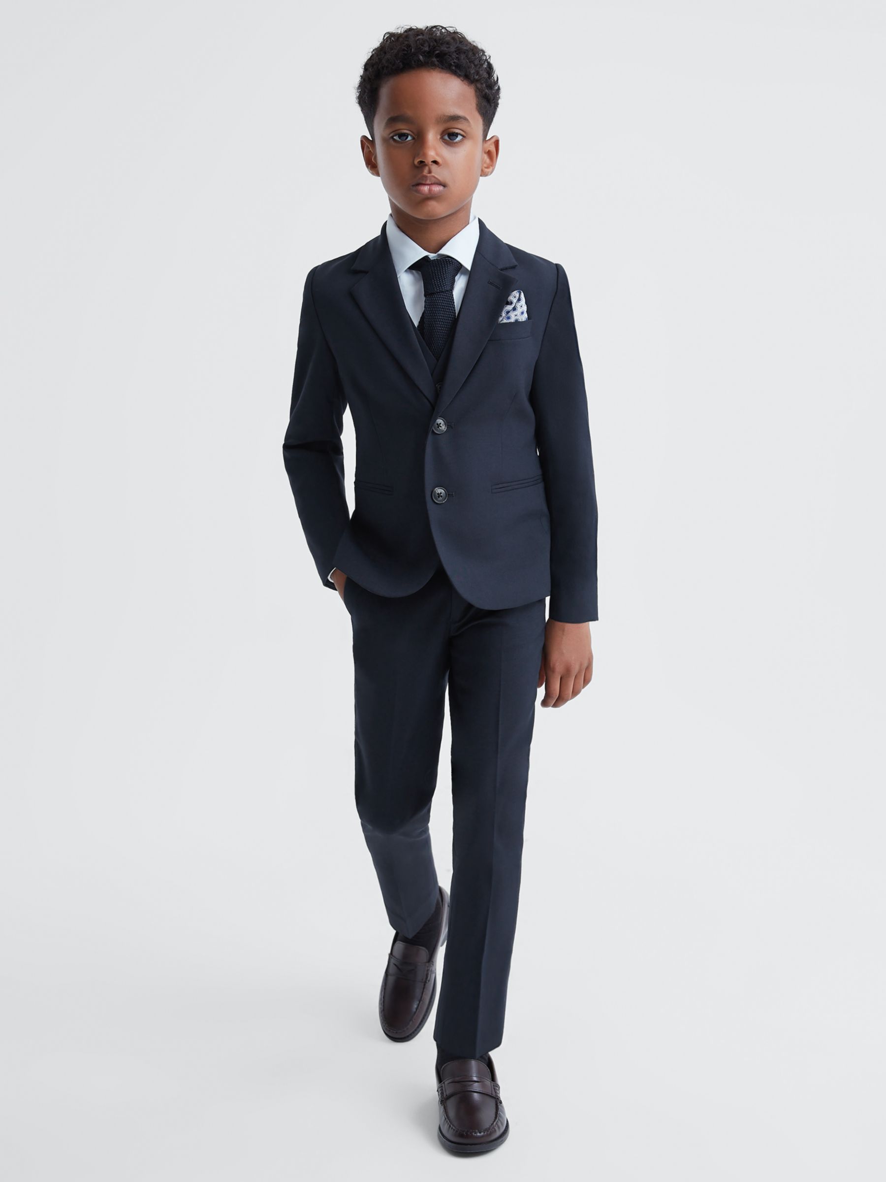 Reiss Kids' Hope Wool Blend Blazer, Navy at John Lewis & Partners