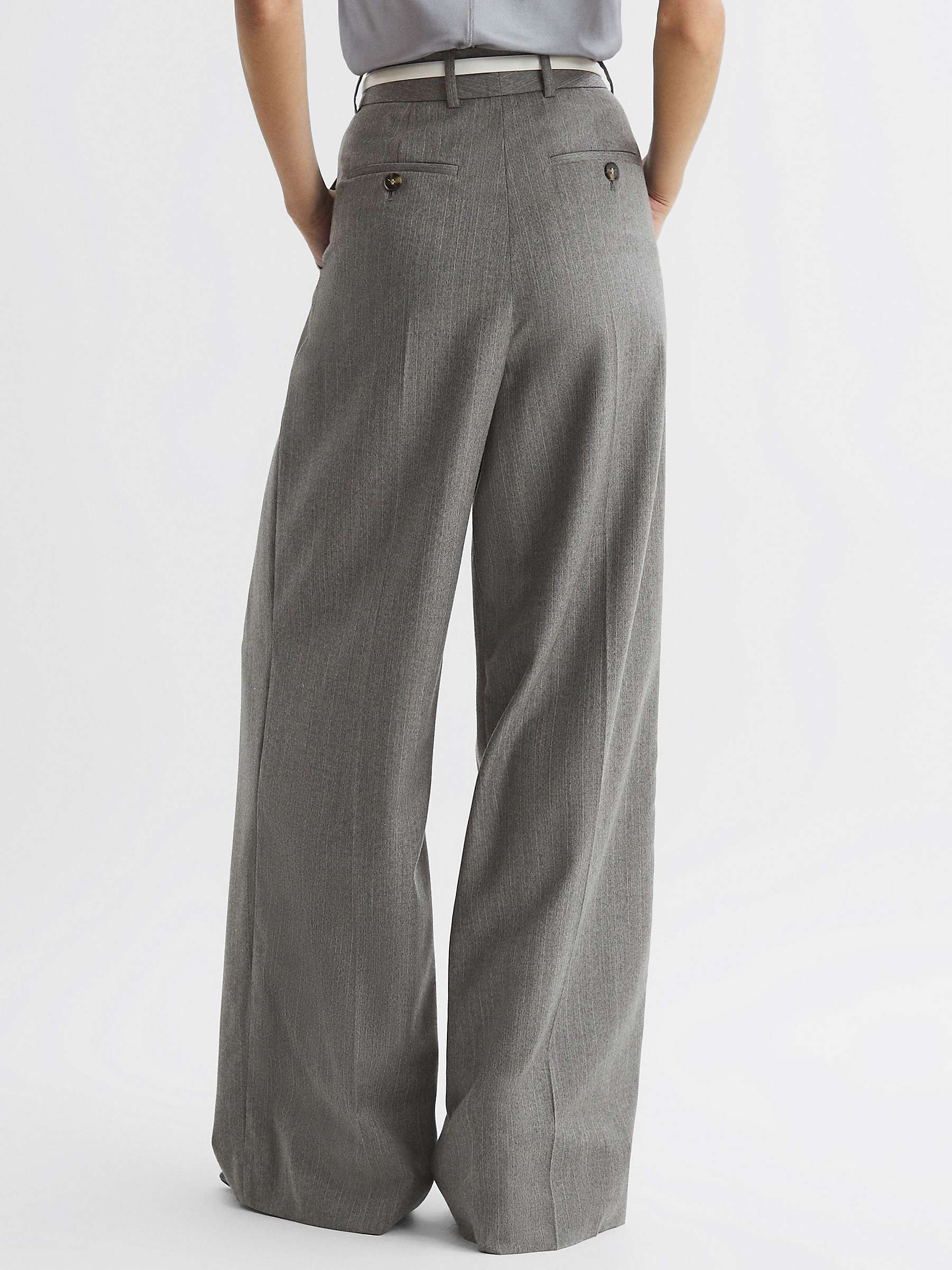 Buy Reiss Otis Wool Blend Long Trousers, Grey Online at johnlewis.com