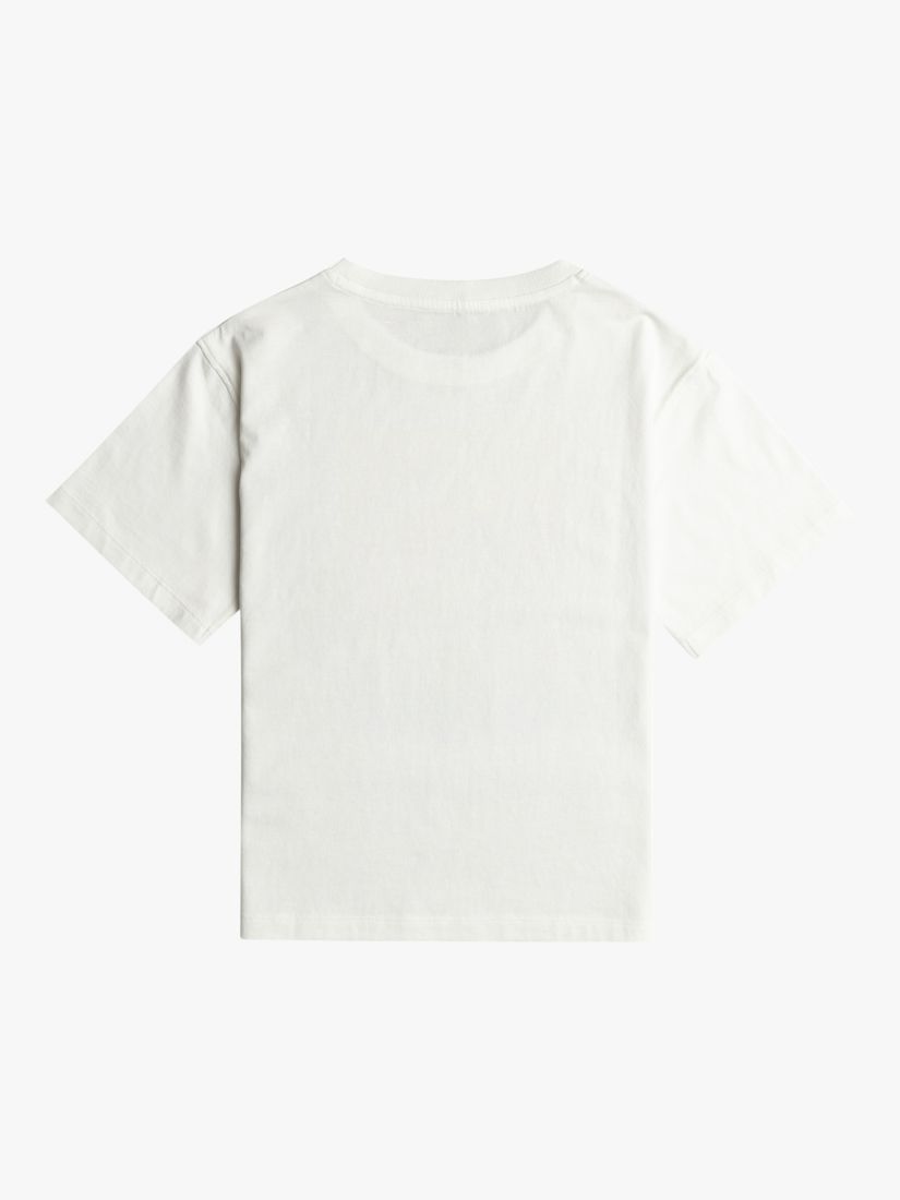 Roxy Kids' Gone to California Logo Organic Cotton Oversized T-Shirt, Snow White, 16 years