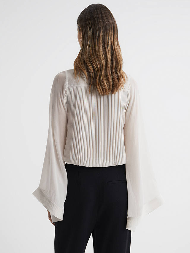Reiss Magda Flared Sleeve Top, Pale Blue