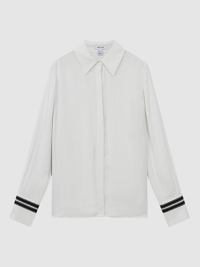 Reiss Priyah Stripe Detail Shirt, Cream