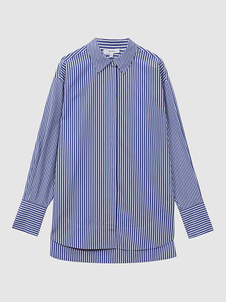 Reiss Danica Stripe Shirt, Blue/White