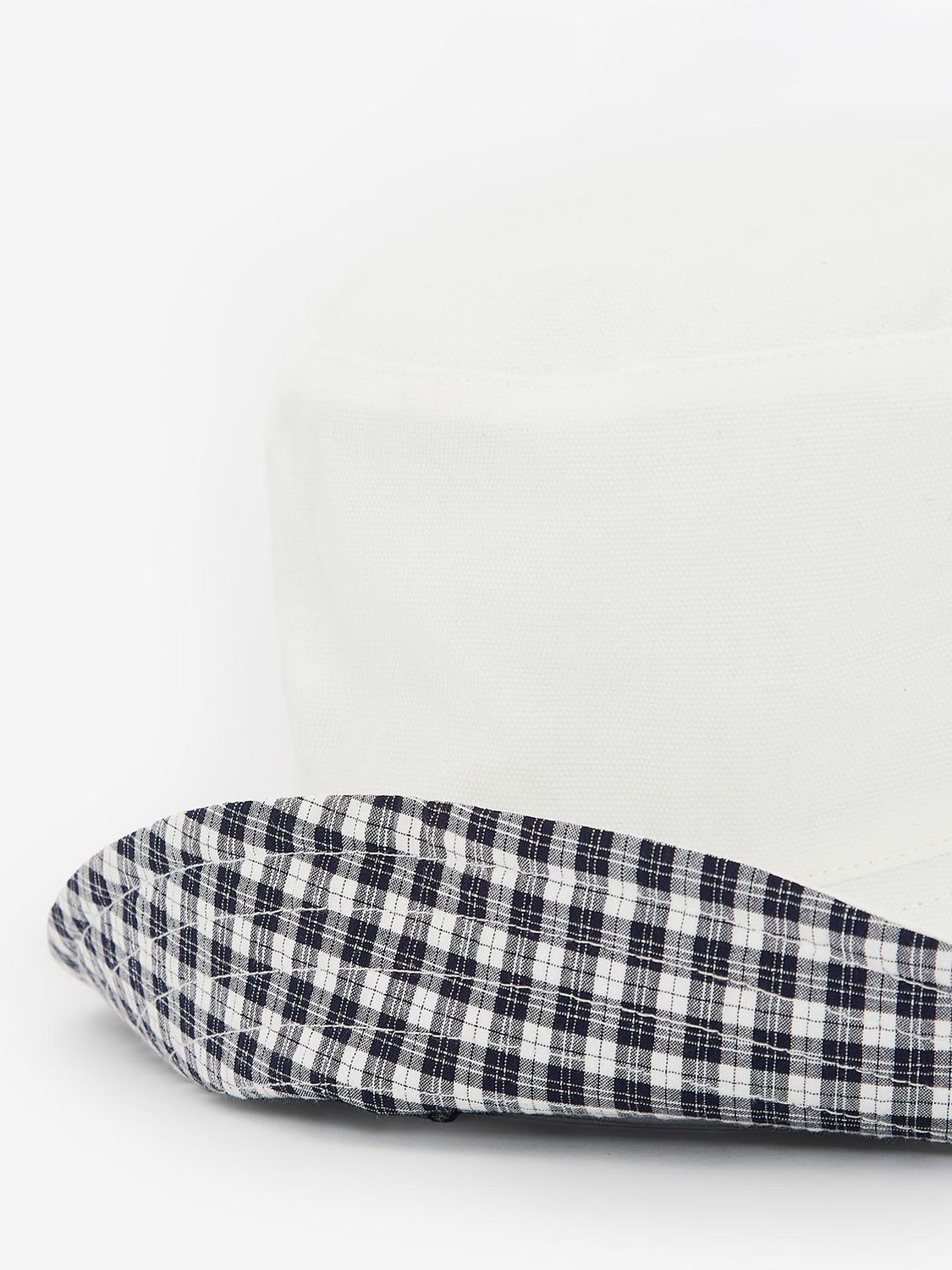 Barbour Kilburn Reversible Check Bucket Hat, White/Multi, M