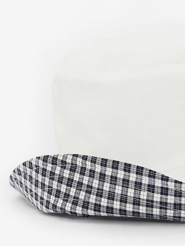 Barbour Kilburn Reversible Check Bucket Hat, White/Multi