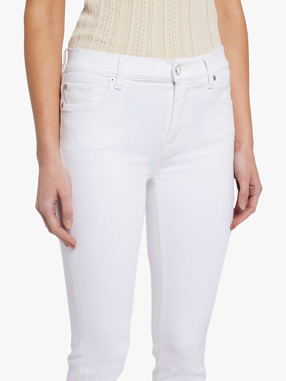 Buy 7 For All Mankind Roxanne Slim Fit Ankle Jeans, White Online at johnlewis.com