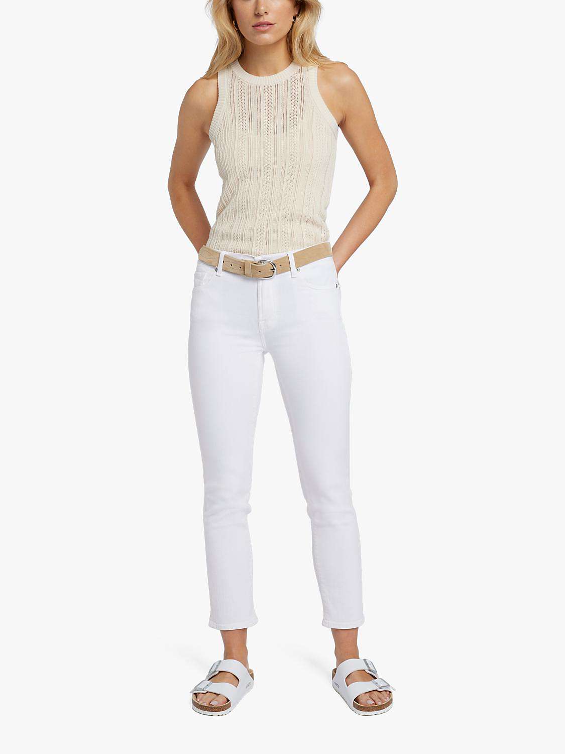 Buy 7 For All Mankind Roxanne Slim Fit Ankle Jeans, White Online at johnlewis.com