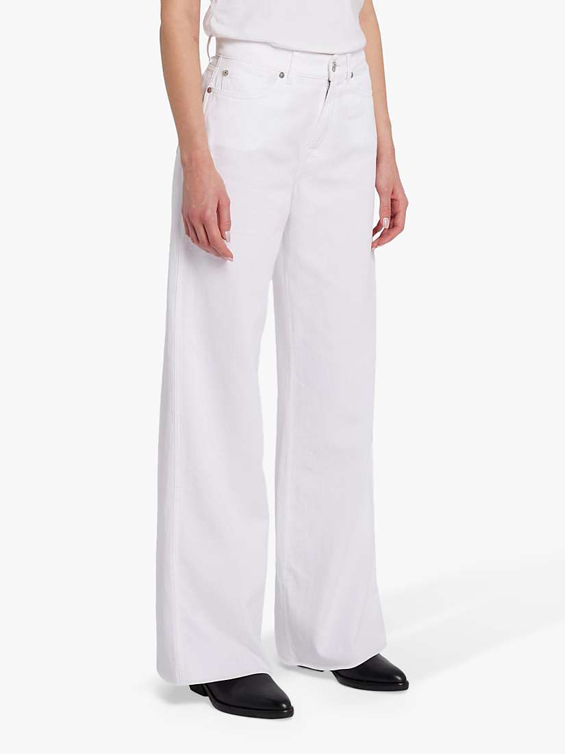 Buy 7 For All Mankind Lotta Linen Blend Wide Leg Jeans, White Online at johnlewis.com